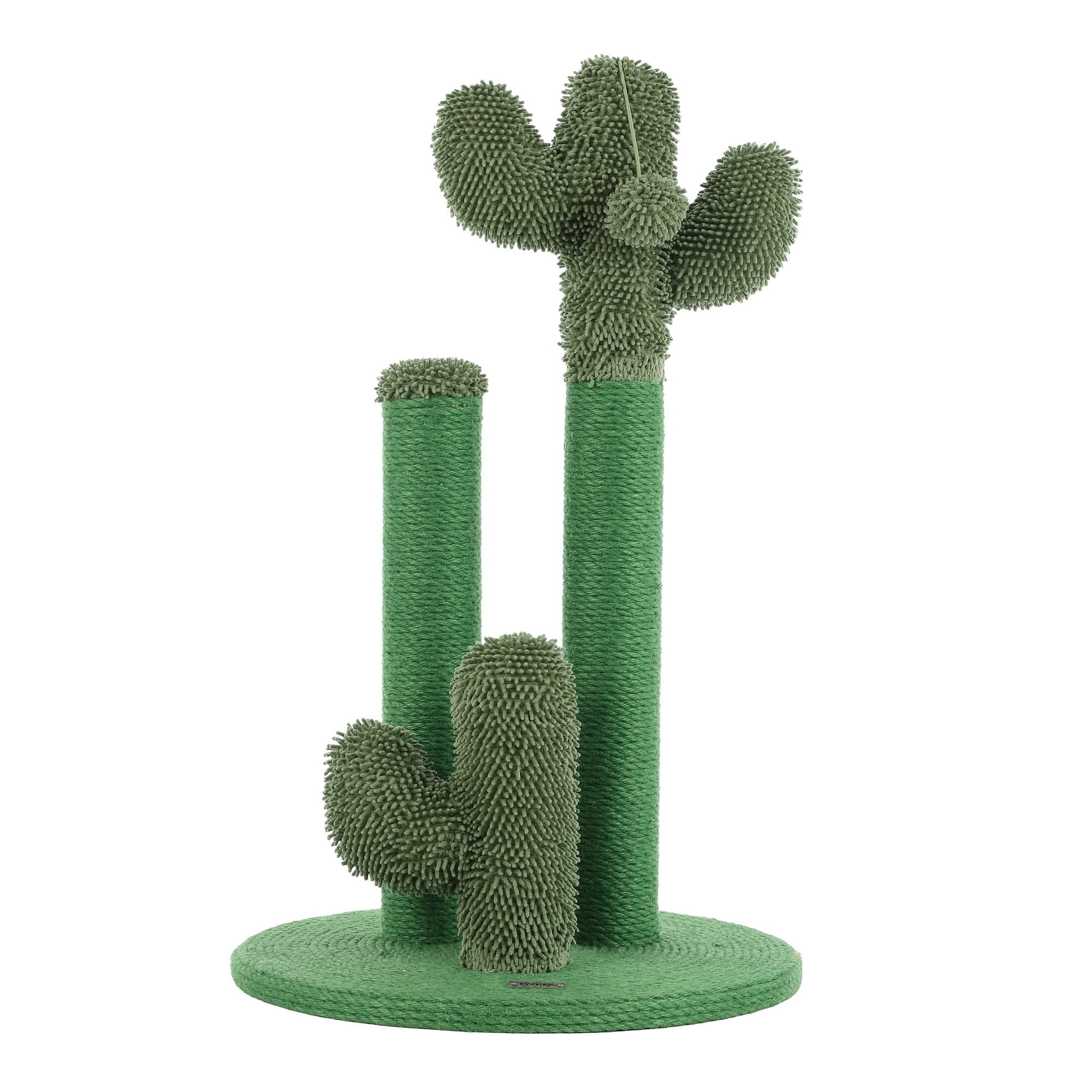 THE LICKER STORE Marfa 25.25" Modern Jute Triple-Cactus Cat Scratching Post with Fuzzy Toy, Green, CTR1009A
