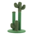 thumbnail image 5 of THE LICKER STORE Marfa 25.25" Modern Jute Triple-Cactus Cat Scratching Post with Fuzzy Toy, Green, CTR1009A, 5 of 9