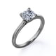 thumbnail image 4 of JeenMata Anillo de Moda Solitario de Corte Cojín de 1 Quilate con Engaste de Garras en Baño de Oro Negro de 18 K sobre Plata, 4 of 5