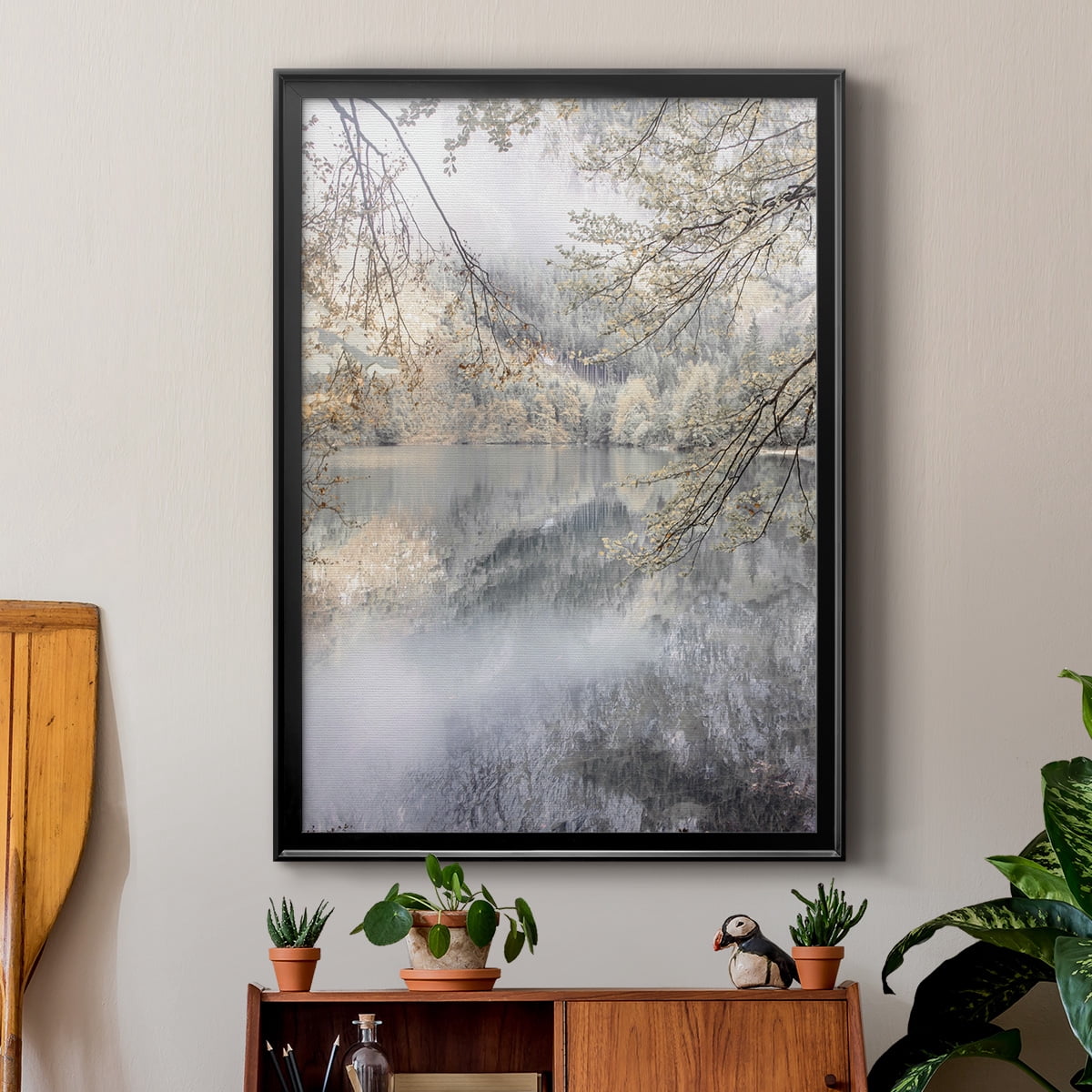 Misty Lake Premium Framed Print - Ready to Hang