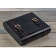 thumbnail image 6 of Augustus Travel Cigar Humidor - Black Leather w/Gold Buckles & Red Stitching - Capacity: 20, 6 of 7