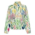thumbnail image 5 of Jackets for Women Winter Coat Jackets Flannel Stand Collar Jacket(Colorful Floral Summer Watercolor Design,Size:S-4XL), 5 of 7
