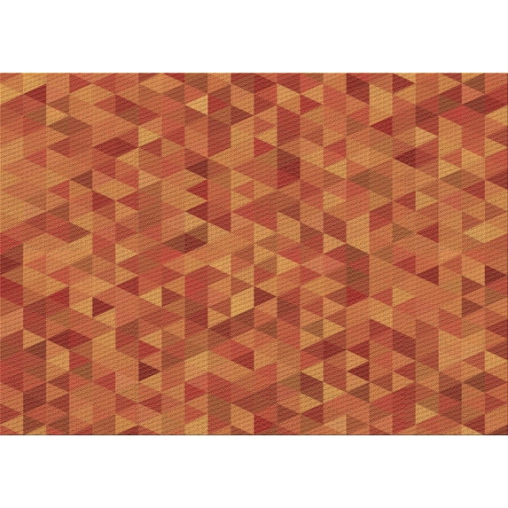 Ahgly Company Machine Washable Indoor Rectangle Transitional Neon Orange Area Rugs, 8' x 10'