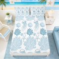 thumbnail image 4 of Manfei Coral Starfish Jellyfish Seashell Full Size Sheets for Kids Boys and Girls, Watercolor Blue White Bed Sheets 4-Piece, 1 Flat Sheet, 1 Fitted Sheet and 2 Pillowcases, 4 of 6