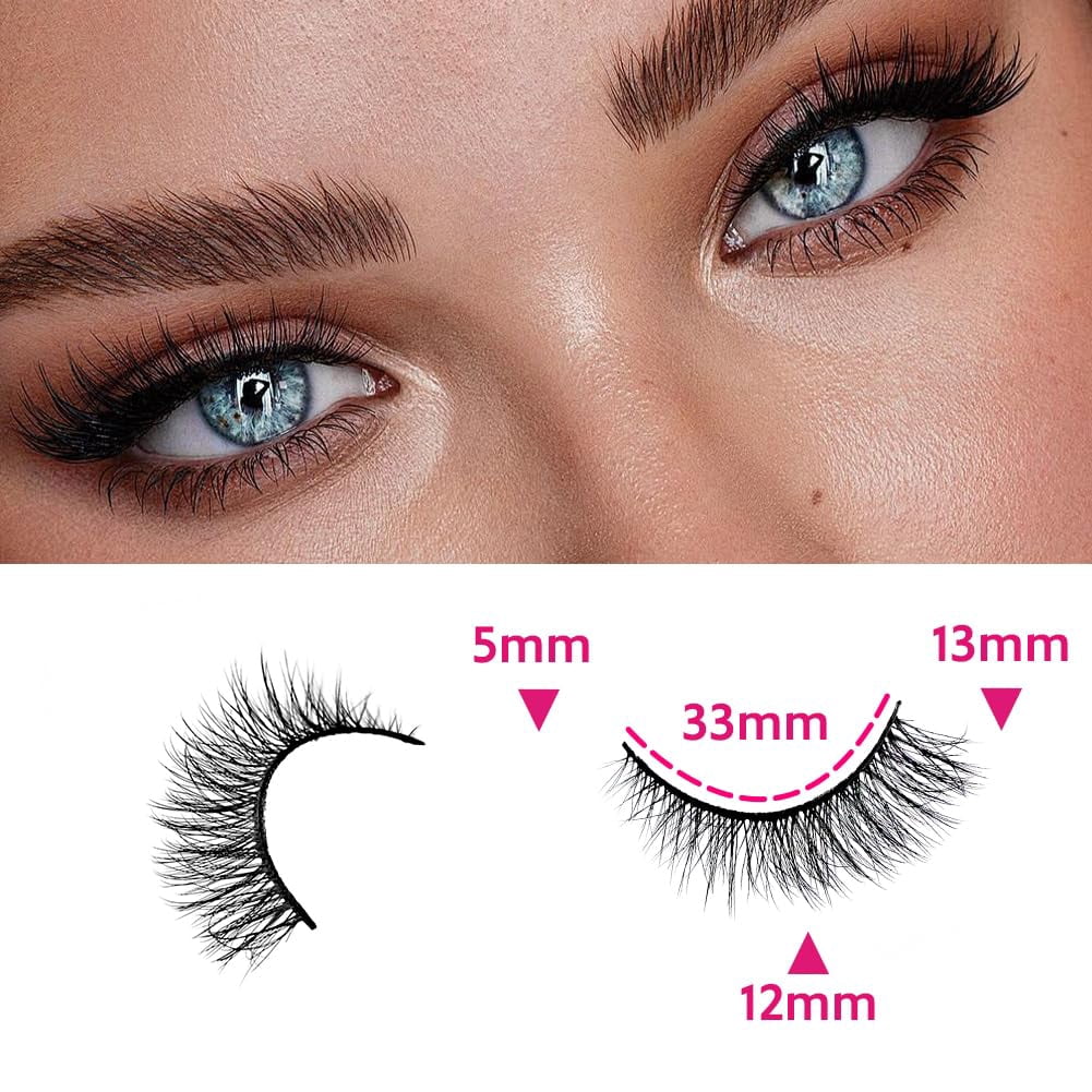 False Eyelashes 48 Pairs Faux Mink Lashes 14mm Wispy Lashes 3D Fluffy Cat Eye Lashes Pack Bulk Wholesale Strip Lashes