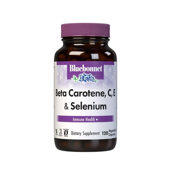 Bluebonnet Nutrition Beta Carotene C & E Plus Selenium Vegetarian Capsules, 120 Count