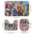 thumbnail image 3 of Juego de 4 cortinas de ducha de Harley Quinn con alfombrillas antideslizantes, tapa de inodoro y alfombrilla de baño, cortina de ducha impermeable con decoración de dibujos animados para baño con 12, 3 of 8
