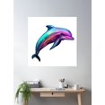 thumbnail image 2 of Colorful Cute Dolphin Poster Wall Art, Modern Wall Decor For Living Room Bedroom, 17x17 UNFRAMED, 2 of 3
