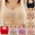 thumbnail image 4 of Bigersell Full-Coverage Bras for Women Push-up Padded Bra Women's Bras No Underwire Hook and Eye Bra Closure Full Figure Bras for Women Solid V-Neck Sports Bra Bralettes Khaki M, 4 of 4
