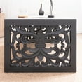 thumbnail image 2 of Hassch 47.2" Carved Wood Coffee Table, Handcrafted-Look Rectangular Living Room Accent Table with Ornate Side Panels, Black, 2 of 7
