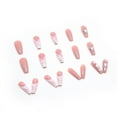 thumbnail image 2 of Fofosbeauty 24pcs Press on False Nails, Long Coffin Fake Nails, Heart Shape French White Diamonds, 2 of 10