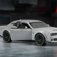 thumbnail image 4 of 1:32 Dodge Challenger SRT Alloy Sports Car Model Simulation Diecast Metal Toy Muscle Car Model Sound and Light Children Toy Gift Gray, 4 of 6