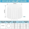 thumbnail image 3 of Paquete de 10 manteles redondos desechables de plástico premium de 213 cm (PEVA), resistentes al agua, para barbacoas, fiestas, bodas y exteriores (blanco), 3 of 5