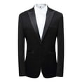 thumbnail image 2 of uublik Mens Sequin Tuxedo Jacket Shawl Lapel Suit Blazer Jacket for Dinner,Prom,Wedding Black, 2 of 4
