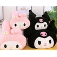 thumbnail image 4 of Cojín de peluche de gran tamaño de Sanrio con melodía Kuromi, bonita muñeca de dibujos animados para sofá, regalo de cumpleaños para novia kawaii para el día de San Valentín, 4 of 5