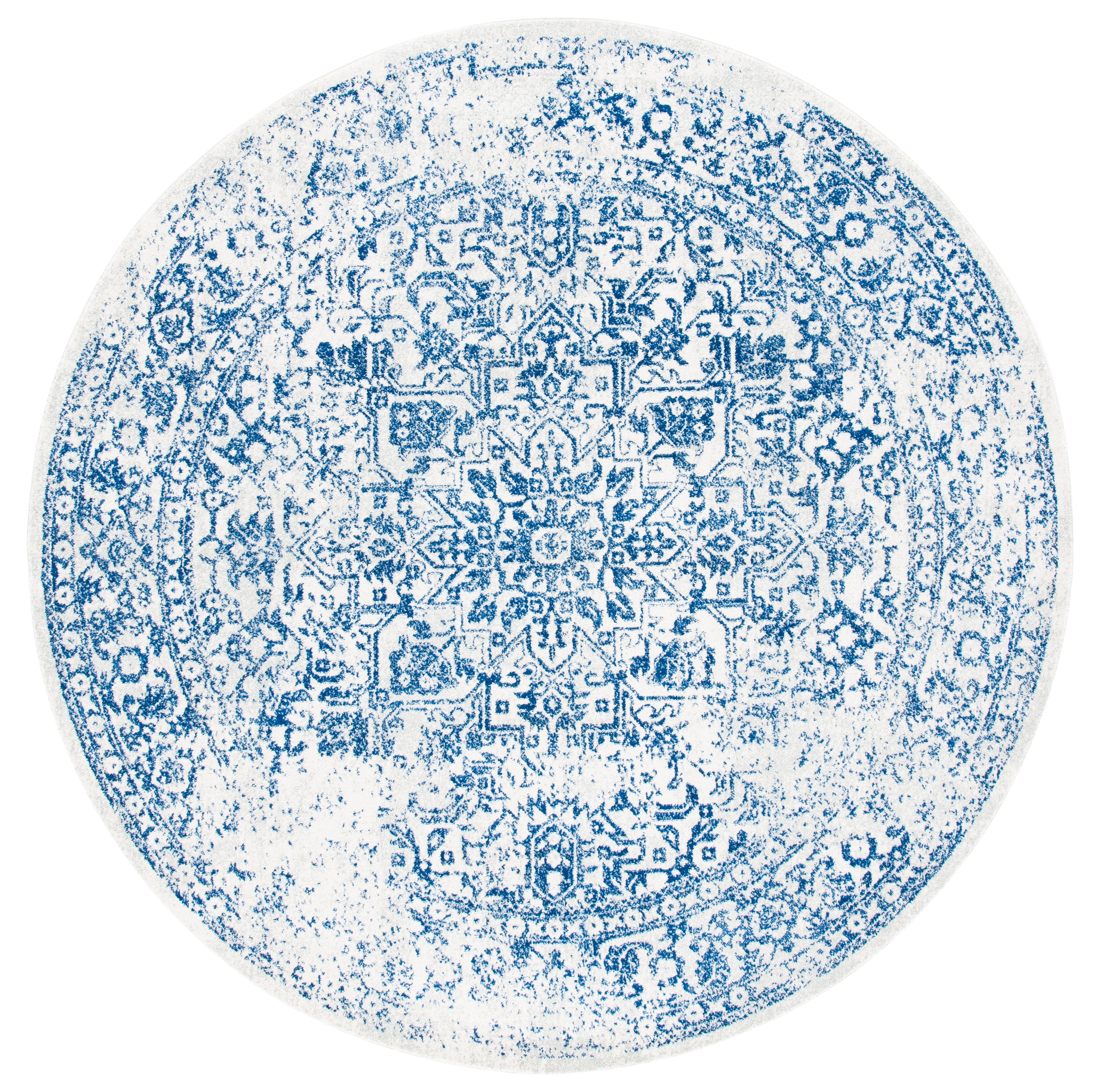 Safavieh Evoke Trena Floral Area Rug, Ivory/Navy, 3' x 3' Round