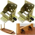 thumbnail image 1 of (1 Pair) 90 Degree Self Locking Folding Table Leg Extensions, Foldable, Telescopic, Hidden Shelf Brackets For Desk, Bed, Hinged, 1 of 5