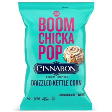 Angie's BOOMCHICKAPOP Cinnabon Bakery Inspired Cinnamon Roll Flavored Drizzled Kettle Corn, 4.5 oz.