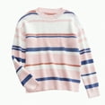 thumbnail image 5 of Towmus Pink Womens Sweater Fall Winter Striped Sweaters Casual Trendy Sweater, 5 of 6