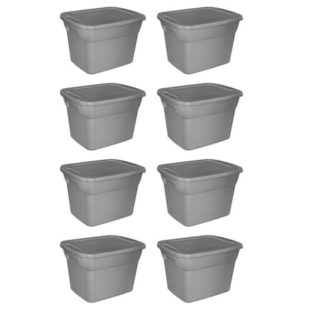 Steel Storage Containers - Sterilite, 18 Gal./68 L Tote Box, Steel, Case of 8