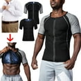 thumbnail image 3 of Men Sauna Suit Compression Short sleeve Body Shaper Waist Trainer Fat Burn Corset for Weight Loss Hot Sweat Workout Short sleeve, 3 of 8