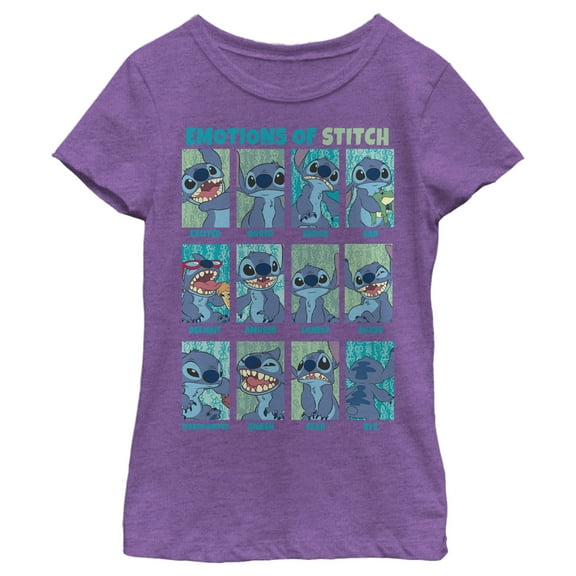 Girl's Lilo & Stitch Emotions of 626 Graphic Tee Purple Berry X Small