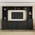 thumbnail image 2 of 103" Large Wall Unit Entertainment Center with Adjustable Bridge for TVs Up to 75", Modern Media Console with Customizable Shelves, Multifunctional Storage Unit for Living Room Organization, Black, 2 of 7