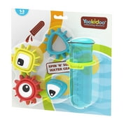 Yookidoo Kids Bath Toy - Spin N Sort Water Gear - Childrens Sensory Water Wheel Set That Attaches to Any Size Tub - Includes Suction Cups, 3 Googly Eye Gears, and Pourers