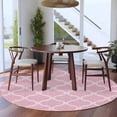 thumbnail image 4 of Pink Morocco 8' Round Area Rug, Moroccan Boho Ethnic Abstract Grid Art Washable Non-Slip Large Circle Rugs for Living Room Bedroom, Soft Low Pile Rug Carpet for Dining Room Kitchen Farmhouse, 4 of 9