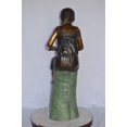 thumbnail image 6 of Nifao Girl Sitting on a Tree Stump, Reading Bronze Statue – Home Office Decor Sculpture, 15"L x 20"W x 22"H, 6 of 11