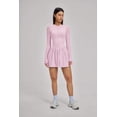 thumbnail image 4 of PISONIC Women Tennis Dress Long Sleeve Athletic Outfit with Built in Shorts Mini Golf Workout Dress with Pockets, 4 of 8