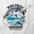 thumbnail image 2 of Worldwide Handsome Bait T-Shirt | Cool Fishing White Tee Gift, 2 of 5