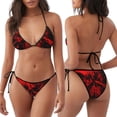 thumbnail image 3 of Fotbe The Red Head Skull Traje de Baño para Mujer de Dos Piezas – Bikini Sexy de Tirantes Tipo Halter con Diseño Triangular, 3 of 6