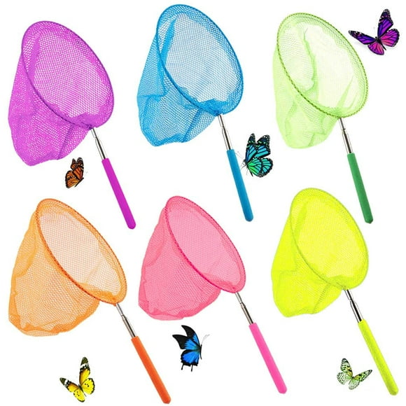 Telescopic Butterfly Fishing Nets, 6 Pack Insect Catching Nets Butterfly Net Bug Nets for Kids, Extendable from 15 inch to 34 inch