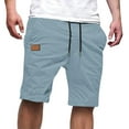thumbnail image 2 of Ahabrexf Shorts for Men Fashion, Solid Color Patchwork Casual Summer Sports 5 Quarter Work Shorts, 2 of 4
