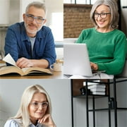 4 Pair Men Rectangular Blue Light Blocking Oversized Reading Glasses +2.50 Spring Hinge Computer Presbyopia Glasses Women