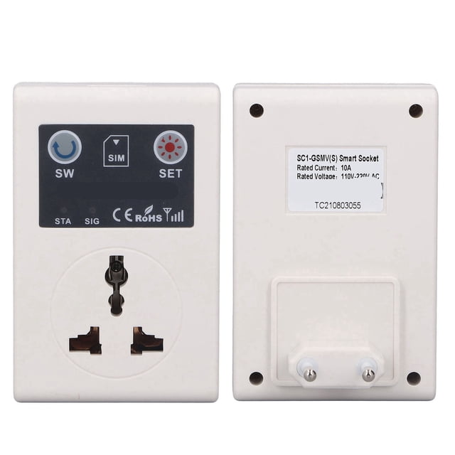 Enchufe De La UE 110-220V, Toma Inteligente GSM Con Control Remoto De Teléfono 10A Para Oficina Para Electrodomésticos