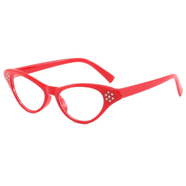 Montura de gafas con incrustaciones de diamantes, espejo plano decorativo de moda para mujer, montura de gafas lisa personalizada