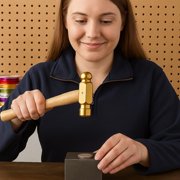 ARTESIA TOOL 10 25.4 cm Brass Ball Pein Hammer 1/2 1.27 cm Striking Surface Spark-Free Solid Wood Handle Ideal for Jewelers & Metal Crafting