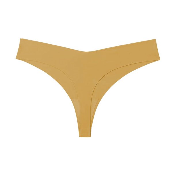 Zhuge Ropa interior sin costuras para mujer, bragas sexys de encaje estilo hipster, tanga, bragas, ropa interior para mujer, 3 piezas (amarillo claro, L)