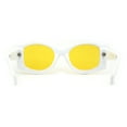 thumbnail image 4 of Trendy Concave Mod White Rounded Rectangle Chic Sunglasses White Black Yellow, 4 of 4