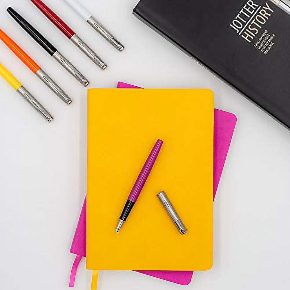 Parker Jotter Originals Fountain Pen, Classic Finish, Medium Nib, Blue & Black Ink