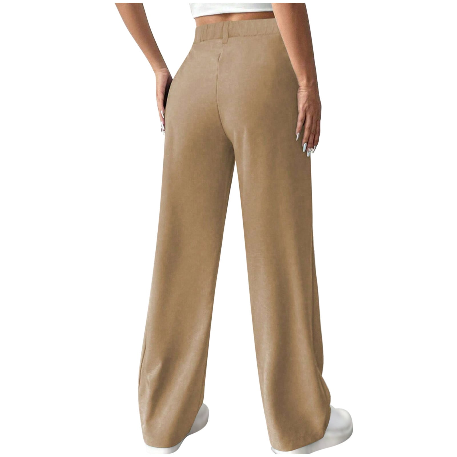 Miluxas Women High Waist Casual Straight Leg Dress Pants office