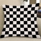 thumbnail image 5 of Fundas de cojín cuadradas con diseño moderno para sofá Cuadrado blanco y negro 60x60cm., 5 of 9