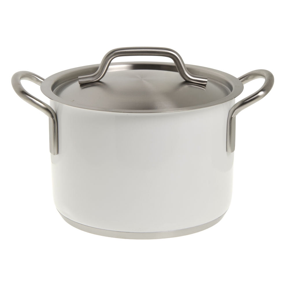 Stainless Steel Sauce Pot, White, 3 3/10 Liter Capacity 7 2/25"Dia x