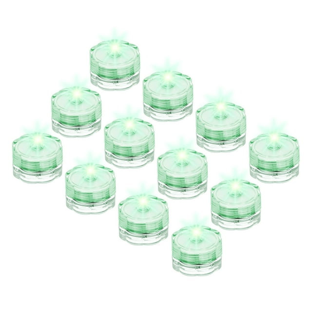 Unique Bargains 12Pcs Bright LED Tea Light, Green Waterproof Flameless Candle Color Change Party Wedding Festivals Decor