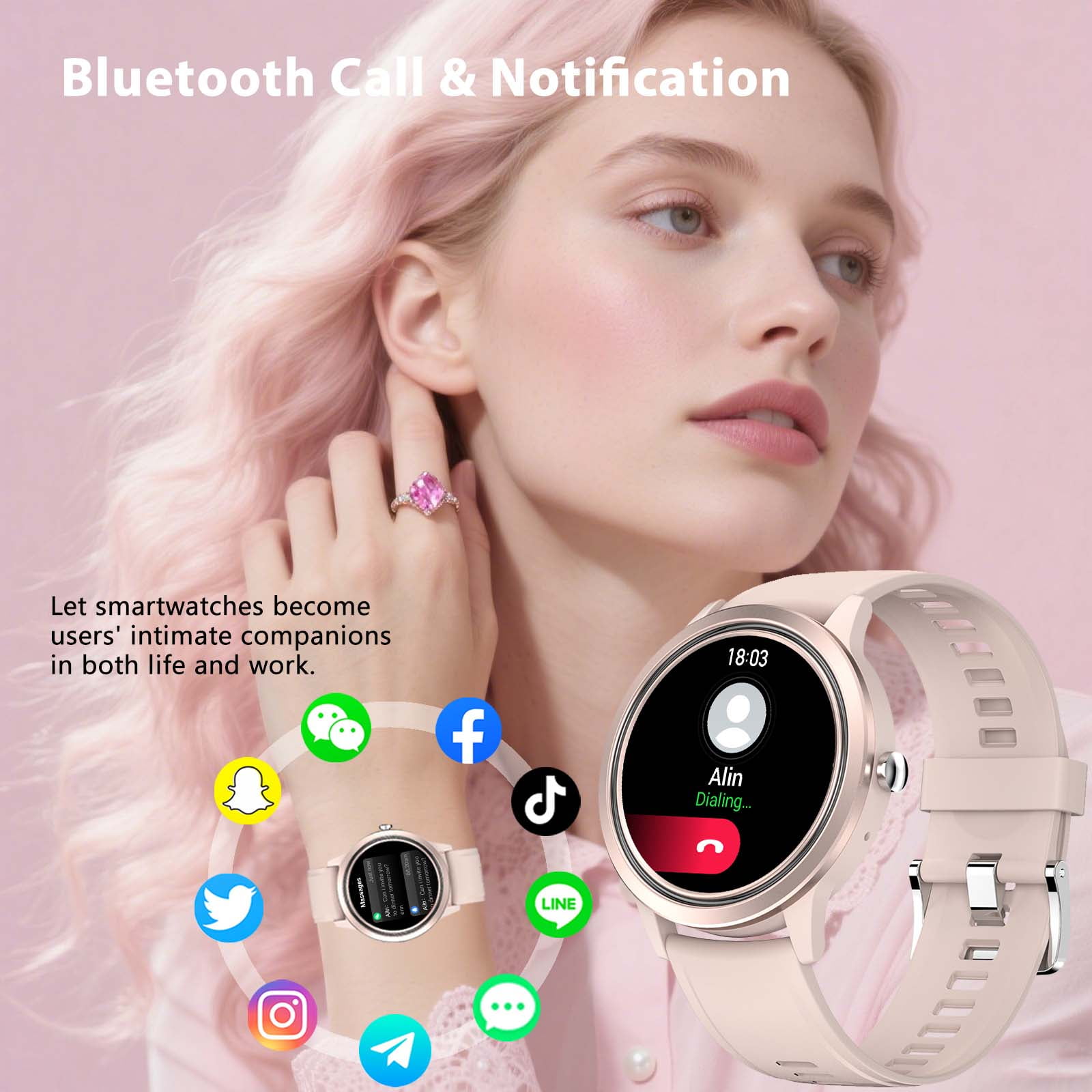 Cyberdyer Smart Watch Fits for Android and iPhone, IP67 Waterproof Smartwatch for Women Men 100+ Sports Modes 1.32-inch Fitness Tracker,Bluetooth Call, Long Standby, for Thanksgiving Halloween Gift