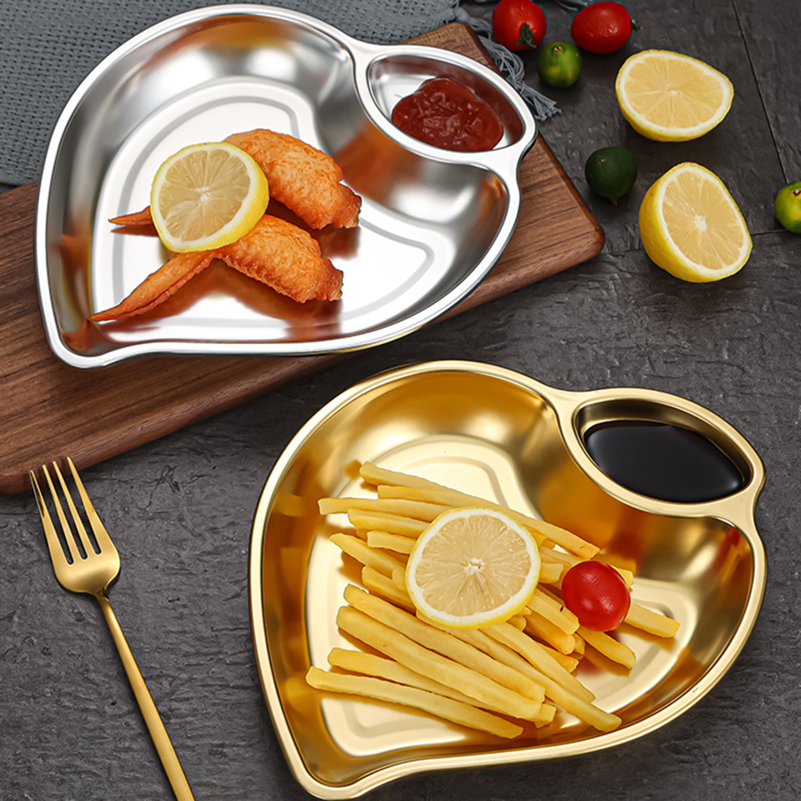 Details about   Appetizer Serving Dish Glass with Ramekin Insert and Silver Plated Fork 