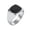 Silver, variant on Men's Stainless Steel Square Signet Ring Carbon Fiber Inlay Statement Ring Band Comfort Fit Thumb Ring Black Size 9