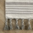 thumbnail image 3 of nuLOOM Rose Stripe Cotton Flatweave Tassel Area Rug, 5' x 8', Rose Light Grey, 3 of 5